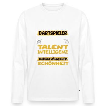 Dart player a prime example of darts - Men's Premium Organic Long Sleeve Shirt - white - Front - Nico (187cm)