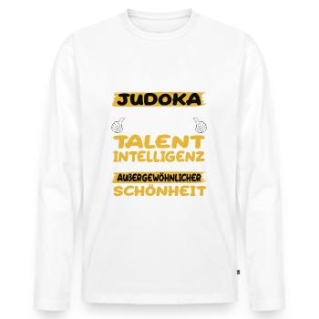 Le judoka : un excellent exemple de judo - T-shirt manches longues Premium bio Homme - blanc - Devant - Nico (187cm)