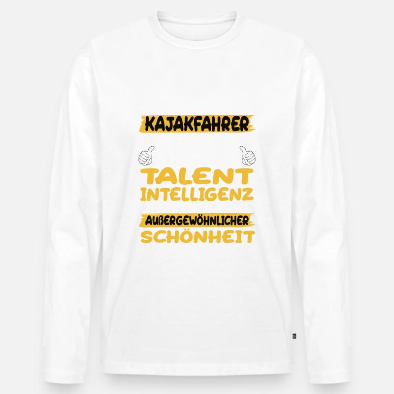 Kajakfahrer ein Paradebeispiel Kajak - Männer Premium Bio Langarmshirt - Weiß