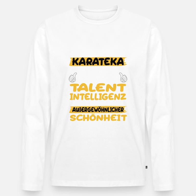 Karateka ein Paradebeispiel Karate - Männer Premium Bio Langarmshirt - Weiß