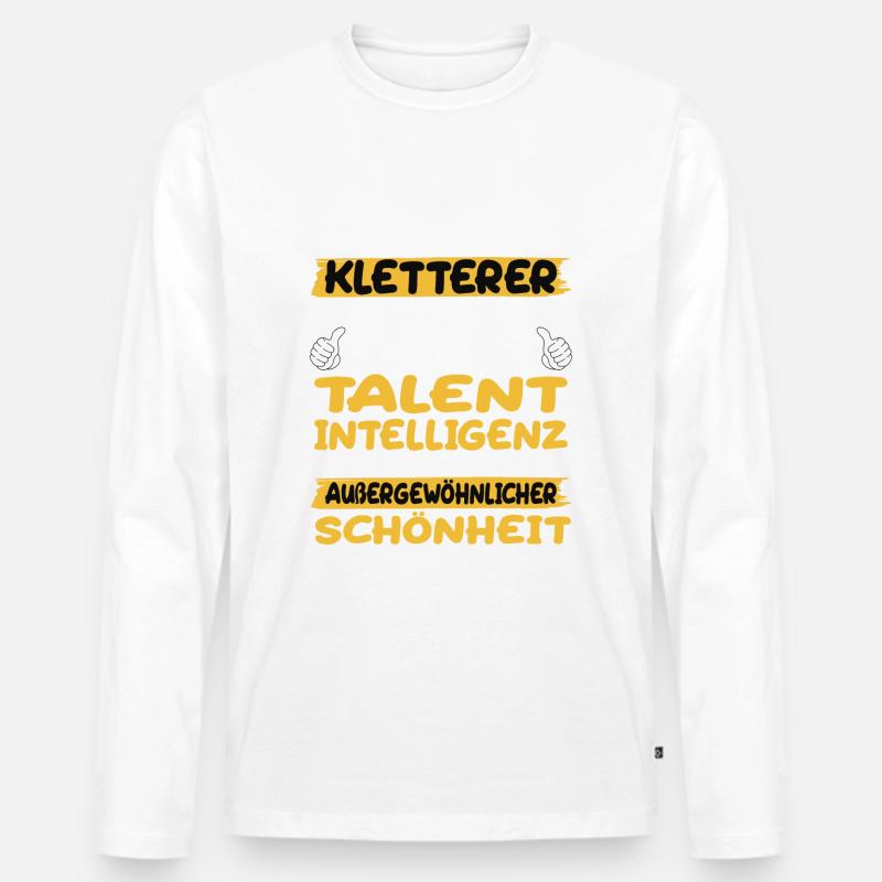 Kletterer ein Paradebeispiel Klettern - Männer Premium Bio Langarmshirt - Weiß