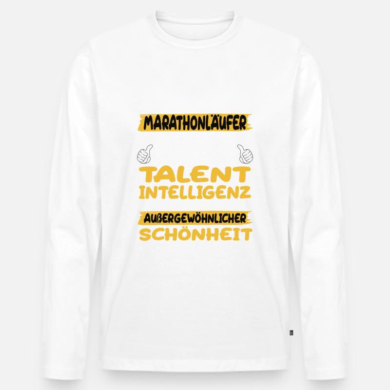 Marathonläufer ein Paradebeispiel Marathon - Männer Premium Bio Langarmshirt - Weiß