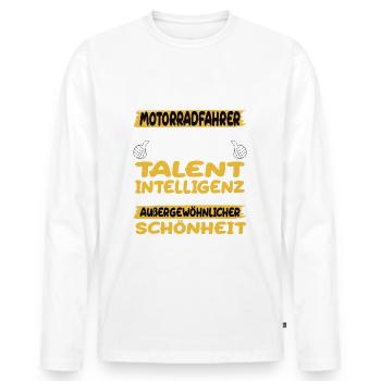 Motorcyclists: a prime example of a motorcycle - Men's Premium Organic Long Sleeve Shirt - white - Front - Nico (187cm)