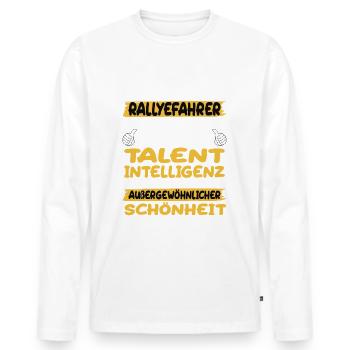 Rallyefahrer ein Paradebeispiel Rallye - Männer Premium Bio Langarmshirt - Weiß - Vorne - Nico (187cm)