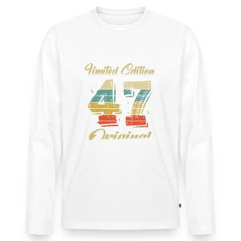 77 Years Birthday Vintage 1947 Limited Edition - Men's Premium Organic Long Sleeve Shirt - white - Front - Nico (187cm)