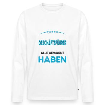 Je suis ce PDG légendaire et fou - T-shirt manches longues Premium bio Homme - blanc - Devant - Nico (187cm)