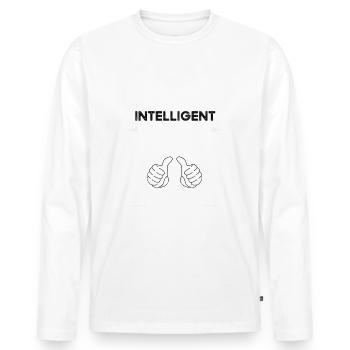 Musikerin Gut Aussehend Intelligent - Männer Premium Bio Langarmshirt - Weiß - Vorne - Nico (187cm)