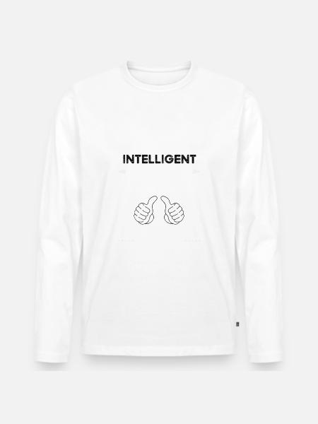 Regisseurin Gut Aussehend Intelligent - Männer Premium Bio Langarmshirt - Weiß