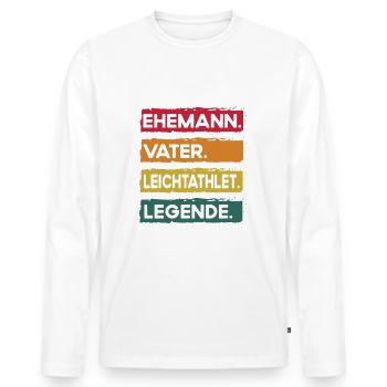 Ehemann Vater Leichtathlet Legende Vatertag - Männer Premium Bio Langarmshirt - Weiß - Vorne - Nico (187cm)