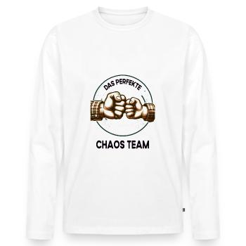 Grand-père et petite-fille grand-père parfait de l’équipe du chaos - T-shirt manches longues Premium bio Homme - blanc - Devant - Nico (187cm)