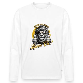 I just like lions - Men's Premium Organic Long Sleeve Shirt - white - Front - Nico (187cm)