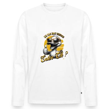 Ich mag halt einfach Enten - Männer Premium Bio Langarmshirt - Weiß - Vorne - Nico (187cm)