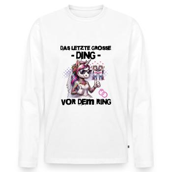 Enterrement de vie de garçon Mariée Enterrement de vie de jeune fille Grondement de femmes - T-shirt manches longues Premium bio Homme - blanc - Devant - Nico (187cm)