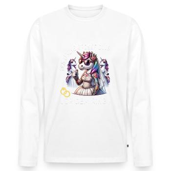 JGA Braut Junggesellinnenabschied Poltern Frauen - Männer Premium Bio Langarmshirt - Weiß - Vorne - Nico (187cm)