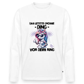 Enterrement de vie de garçon Mariée Enterrement de vie de jeune fille Grondement de femmes - T-shirt manches longues Premium bio Homme - blanc - Devant - Nico (187cm)