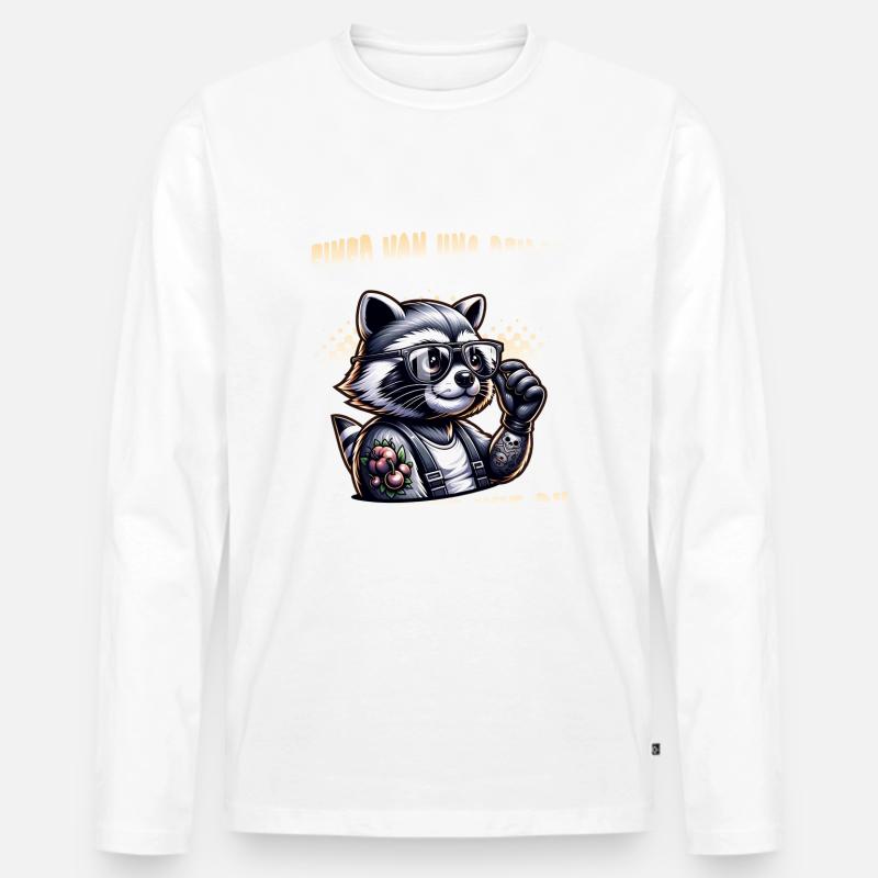 Ich hasse Menschen - Was stimmt denn mit dir nicht - Männer Premium Bio Langarmshirt - Weiß
