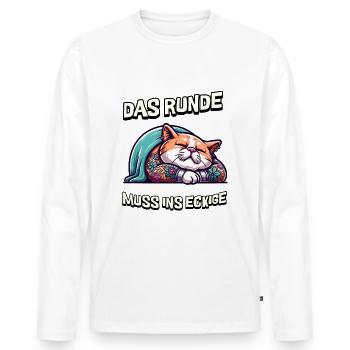 I'm tired so the round has to sleep in the square - Men's Premium Organic Long Sleeve Shirt - white - Front - Nico (187cm)