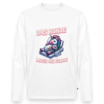 I'm tired so the round has to sleep in the square - Men's Premium Organic Long Sleeve Shirt - white - Front - Nico (187cm)