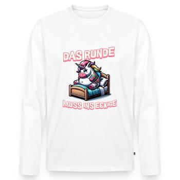 I'm tired so the round has to sleep in the square - Men's Premium Organic Long Sleeve Shirt - white - Front - Nico (187cm)