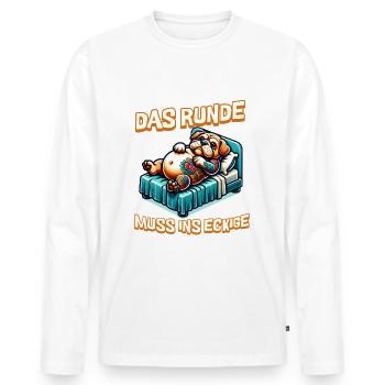 I'm tired so the round has to sleep in the square - Men's Premium Organic Long Sleeve Shirt - white - Front - Nico (187cm)