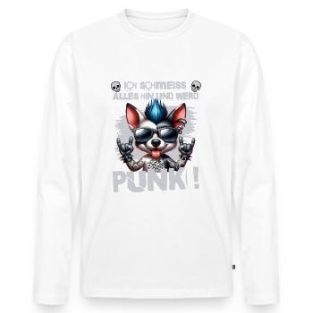 Mir Egal - Schmeiss alles hin werd Punk Punkrock - Männer Premium Bio Langarmshirt - Weiß - Vorne - Nico (187cm)