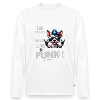 I don't care - Schmeiss alles hin werd Punk Punkrock - Men's Premium Organic Long Sleeve Shirt - white - Front - Nico (187cm)