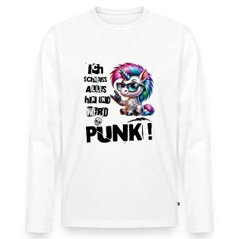 Mir Egal - Schmeiss alles hin werd Punk Punkrock - Männer Premium Bio Langarmshirt - Weiß - Vorne - Nico (187cm)