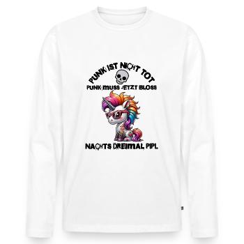 Punk Rock - I'm old but punk is not dead - Men's Premium Organic Long Sleeve Shirt - white - Front - Nico (187cm)
