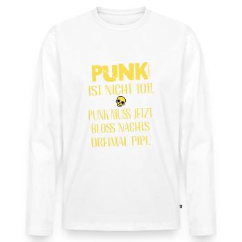 Punk Rock - Ich bin alt aber Punk ist nicht tot - Männer Premium Bio Langarmshirt - Weiß - Vorne - Nico (187cm)
