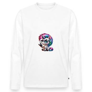 Punk Rock - I'm old but punk is not dead - Men's Premium Organic Long Sleeve Shirt - white - Front - Nico (187cm)
