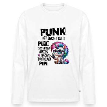 Punk Rock - I'm old but punk is not dead - Men's Premium Organic Long Sleeve Shirt - white - Front - Nico (187cm)