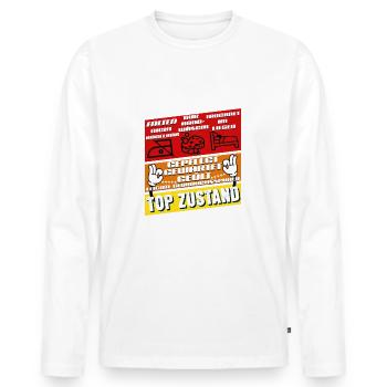 60 ans Millésime 1965 Anniversaire - T-shirt manches longues Premium bio Homme - blanc - Devant - Nico (187cm)