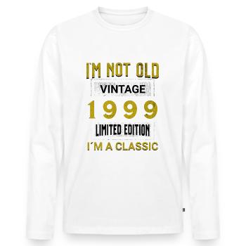 Birthday 26 years old I'm not old I ́m classic - Men's Premium Organic Long Sleeve Shirt - white - Front - Nico (187cm)