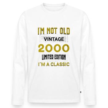 Birthday 25 years old I'm not old I ́m classic - Men's Premium Organic Long Sleeve Shirt - white - Front - Nico (187cm)