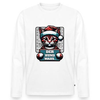 Santa Claus Funny Cats Christmas - Men's Premium Organic Long Sleeve Shirt - white - Front - Nico (187cm)