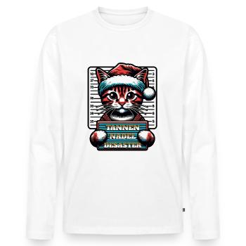 Santa Claus Funny Cats Christmas - Men's Premium Organic Long Sleeve Shirt - white - Front - Nico (187cm)