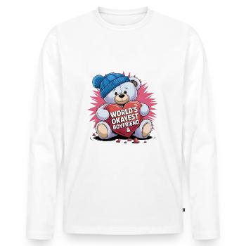 Partner Schatz Valentinstag Liebe lustiger Spruch - Männer Premium Bio Langarmshirt - Weiß - Vorne - Nico (187cm)