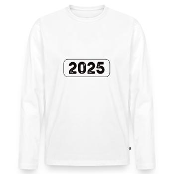 Retired Fitness instructor 2025 - Men's Premium Organic Long Sleeve Shirt - white - Front - Nico (187cm)