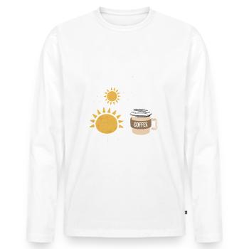 I'm a simple woman like sunshine dogs & coffee - Men's Premium Organic Long Sleeve Shirt - white - Front - Nico (187cm)