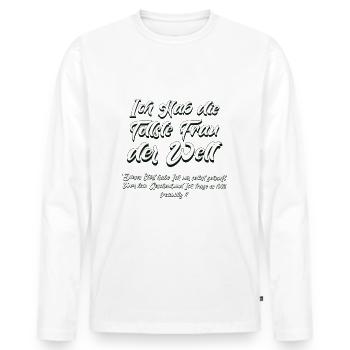 Hochzeit Verlobung Ich habe die tollste Frau - Männer Premium Bio Langarmshirt - Weiß - Vorne - Nico (187cm)