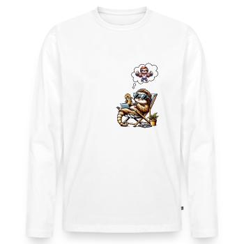 Sloth stays lazy I used to be totally motivated - Men's Premium Organic Long Sleeve Shirt - white - Front - Nico (187cm)