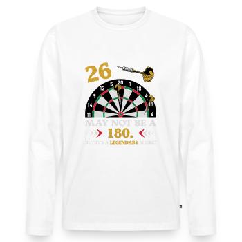 Not 180 but a Classic 26th Birthday Darts - Men's Premium Organic Long Sleeve Shirt - white - Front - Nico (187cm)