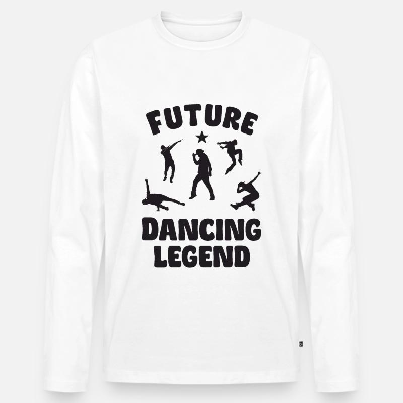 Future Dancing Legend - Männer Premium Bio Langarmshirt - Weiß