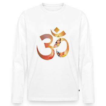 Om Hanuman coloré - T-shirt manches longues Premium bio Homme - blanc - Devant - Nico (187cm)