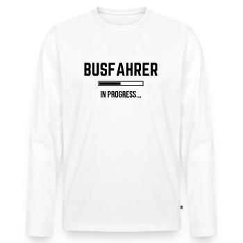 Busfahrer In Progress - Männer Premium Bio Langarmshirt - Weiß - Vorne - Nico (187cm)