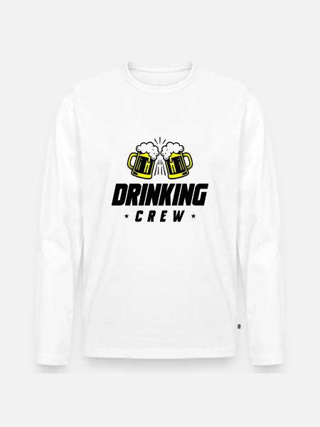 Drinking Crew Beer - Men's Premium Organic Long Sleeve Shirt - white
