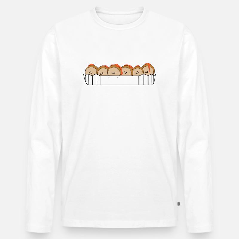 Currywurst - Männer Premium Bio Langarmshirt - Weiß