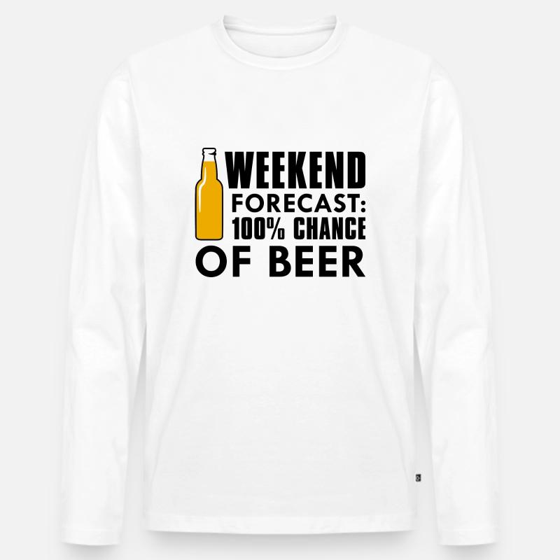 Wochenend-Vorhersage Bier - Männer Premium Bio Langarmshirt - Weiß