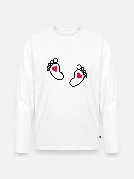 Bébé pieds - T-shirt manches longues Premium bio Homme - blanc