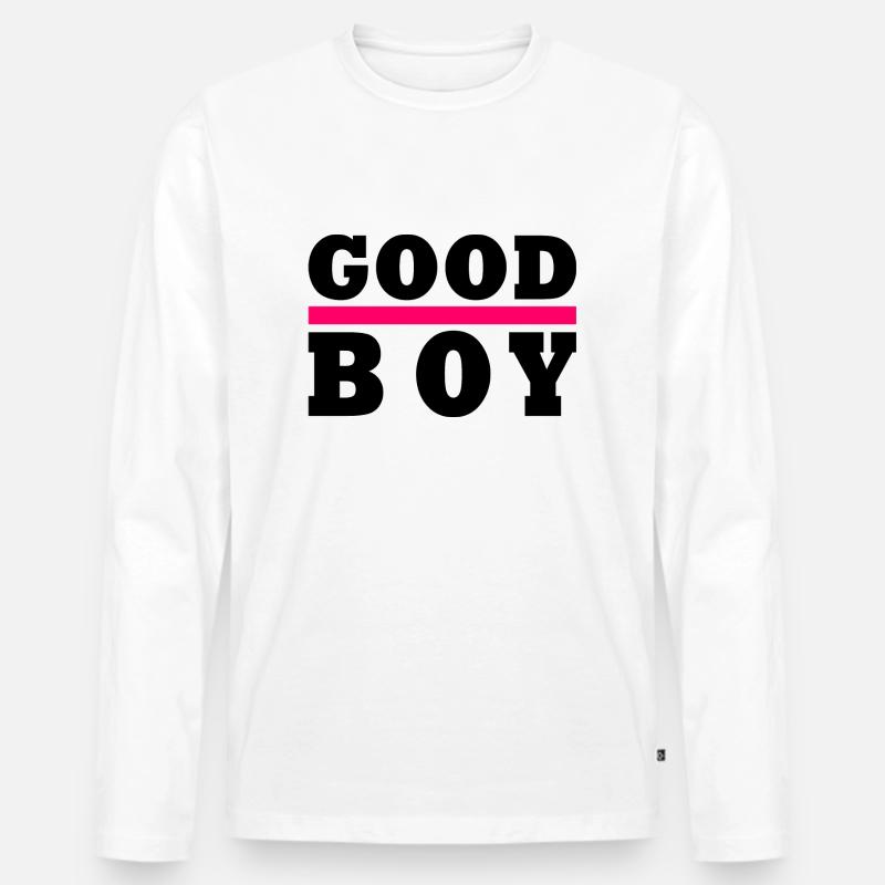 Good boy - Männer Premium Bio Langarmshirt - Weiß